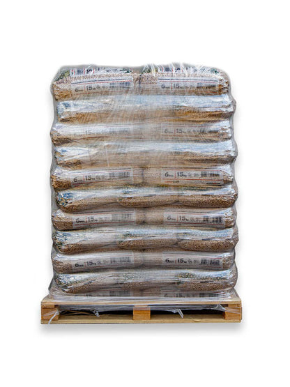 Holzpellets EN+A1 / DIN+ zwei komplette Paletten, 132 Säcke à 15 kg (1980 kg)